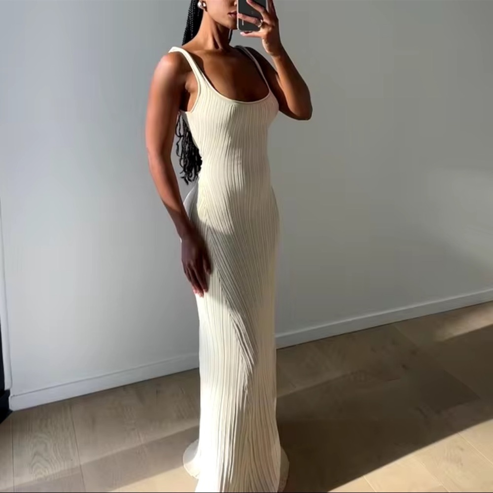 13. Commense creamy knit cami long dress